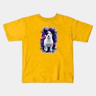 Adorable Jack Russell Terrier Stencil Watercolor Kids T-Shirt